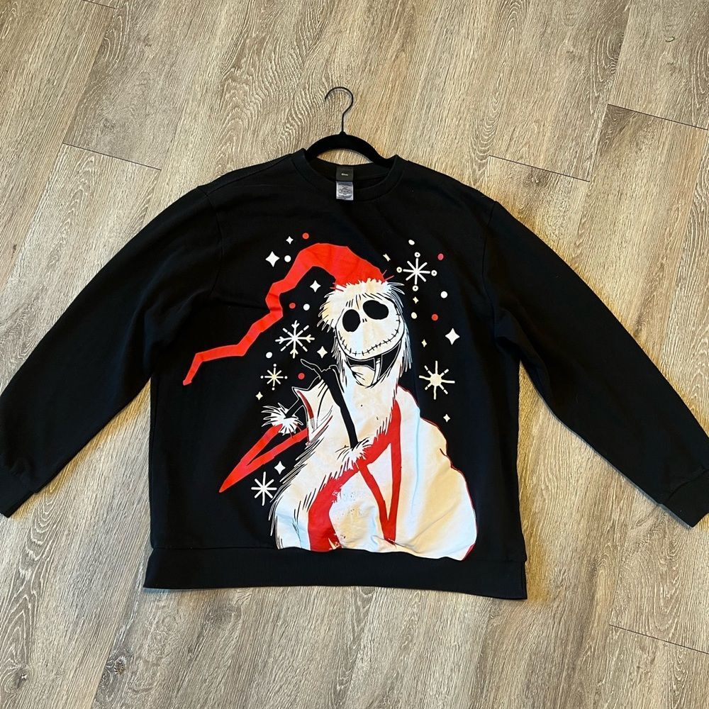Disney Black and Red Jack Skellington Crewneck Sweater
